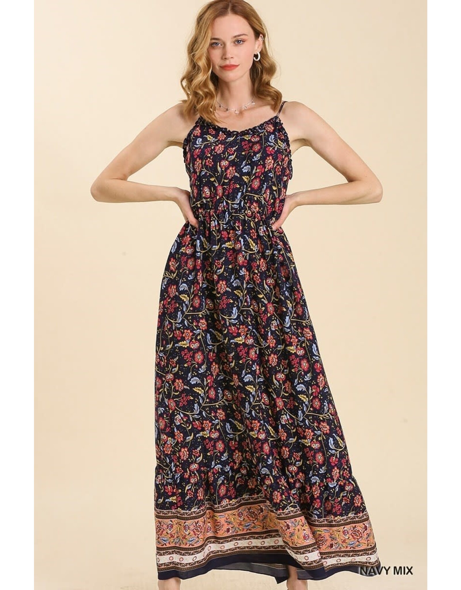 Navy Floral Print Maxi Dress - Cathys Boutique and Gifts at Harrisons  Landing