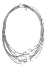 Sea Lily Piano Wire and Pearl Necklace