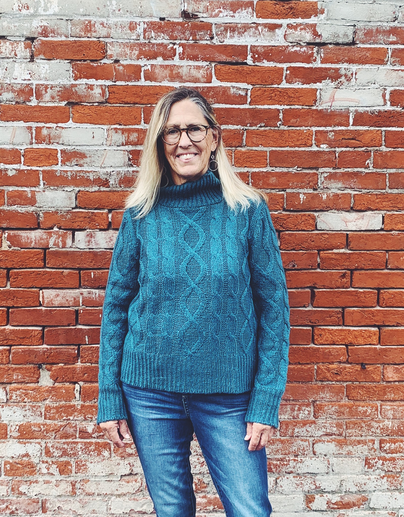 cable turtleneck sweater