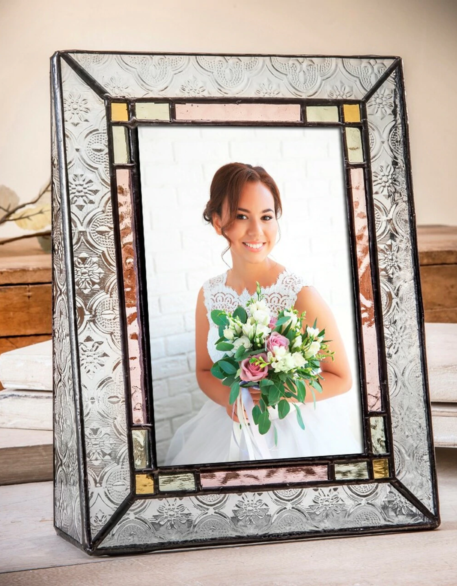 J Devlin Vintage Glass Color Trim Frame 5x7