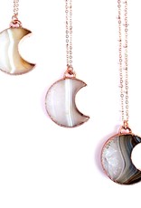 Crystalline Agate Moon Necklace