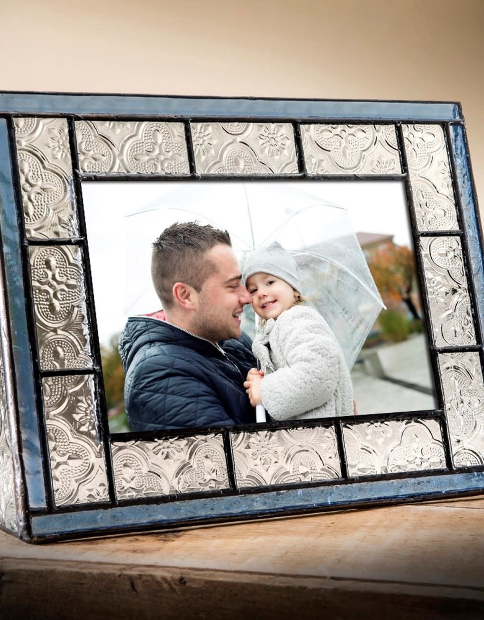 J Devlin Blue Stained Glass Picture Frame 5x7"