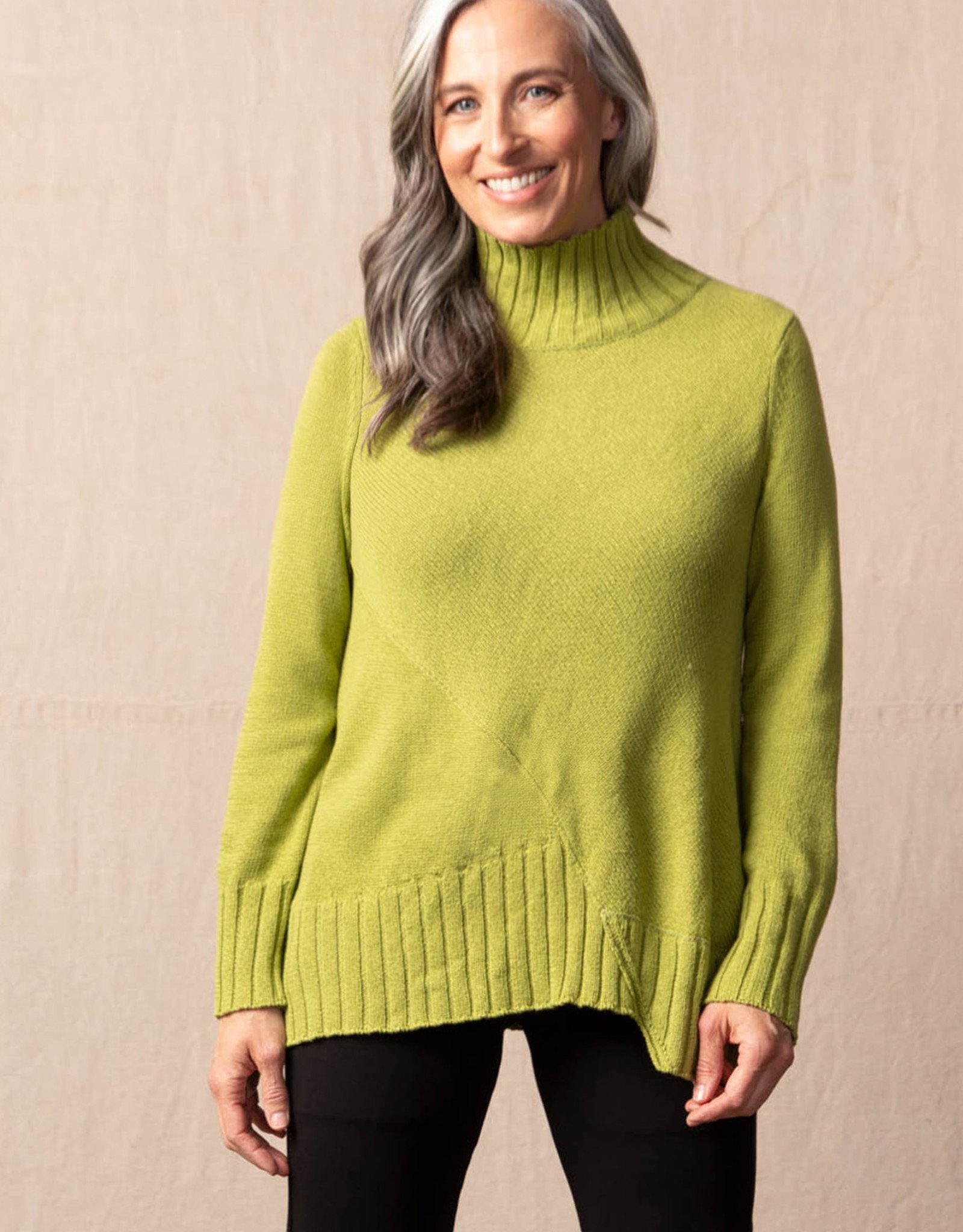 asymmetrical turtleneck sweater