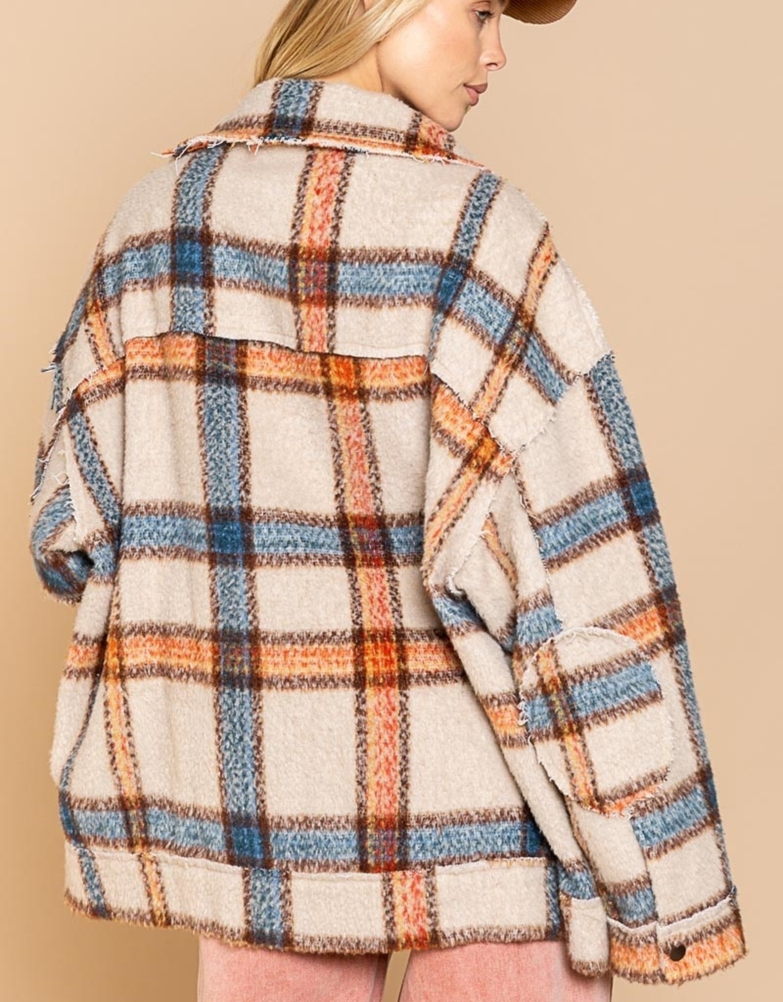POL Clothing Fall Plaid Flannel Jacket
