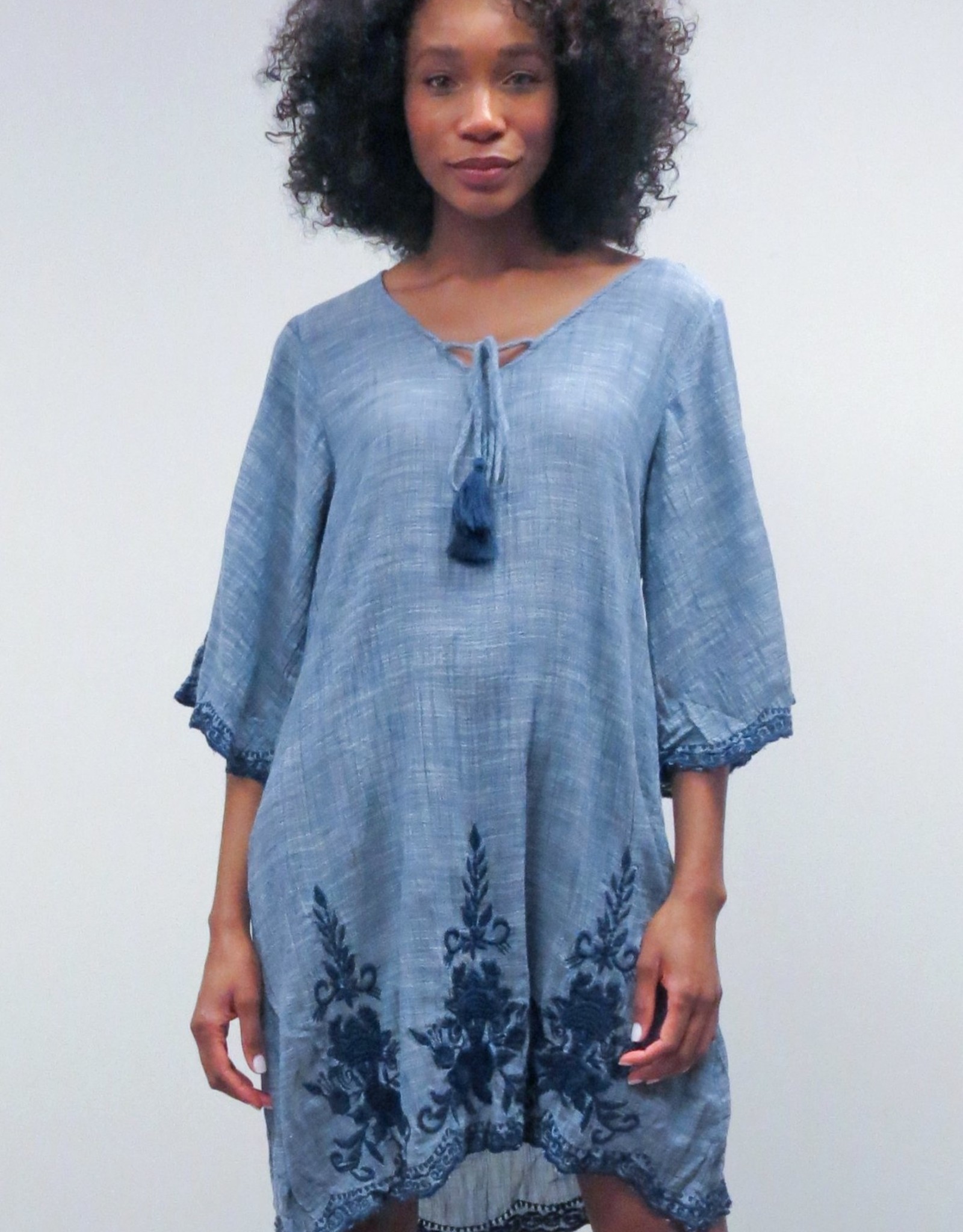 Caite Mona Embroidered Chambray Dress