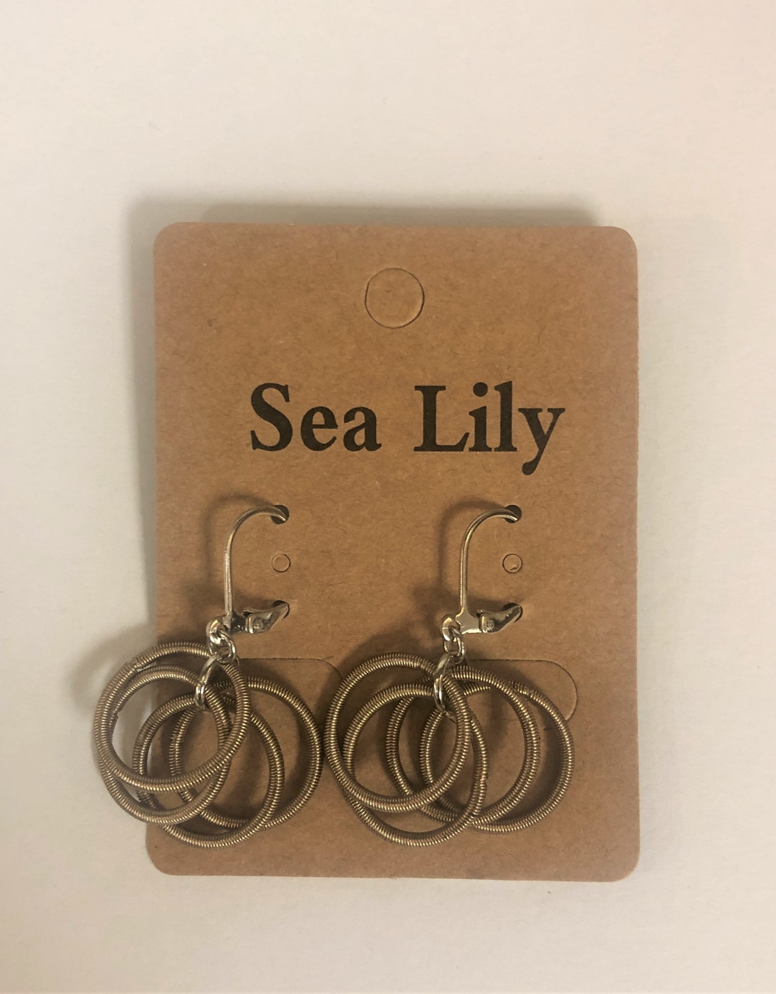 Sea Lily Black Piano Wire Loop Earring