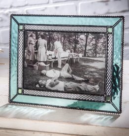 J Devlin Stained Glass Turquoise Picture Frame 4x6"