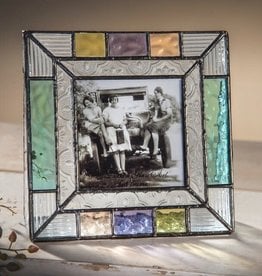 J Devlin Stained Glass Multi Colored Frame 3x3"