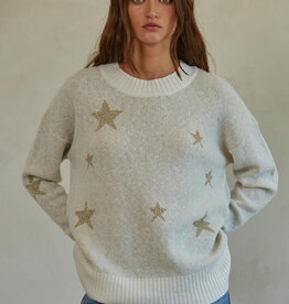 Star Print Pullover w/ Side Slits