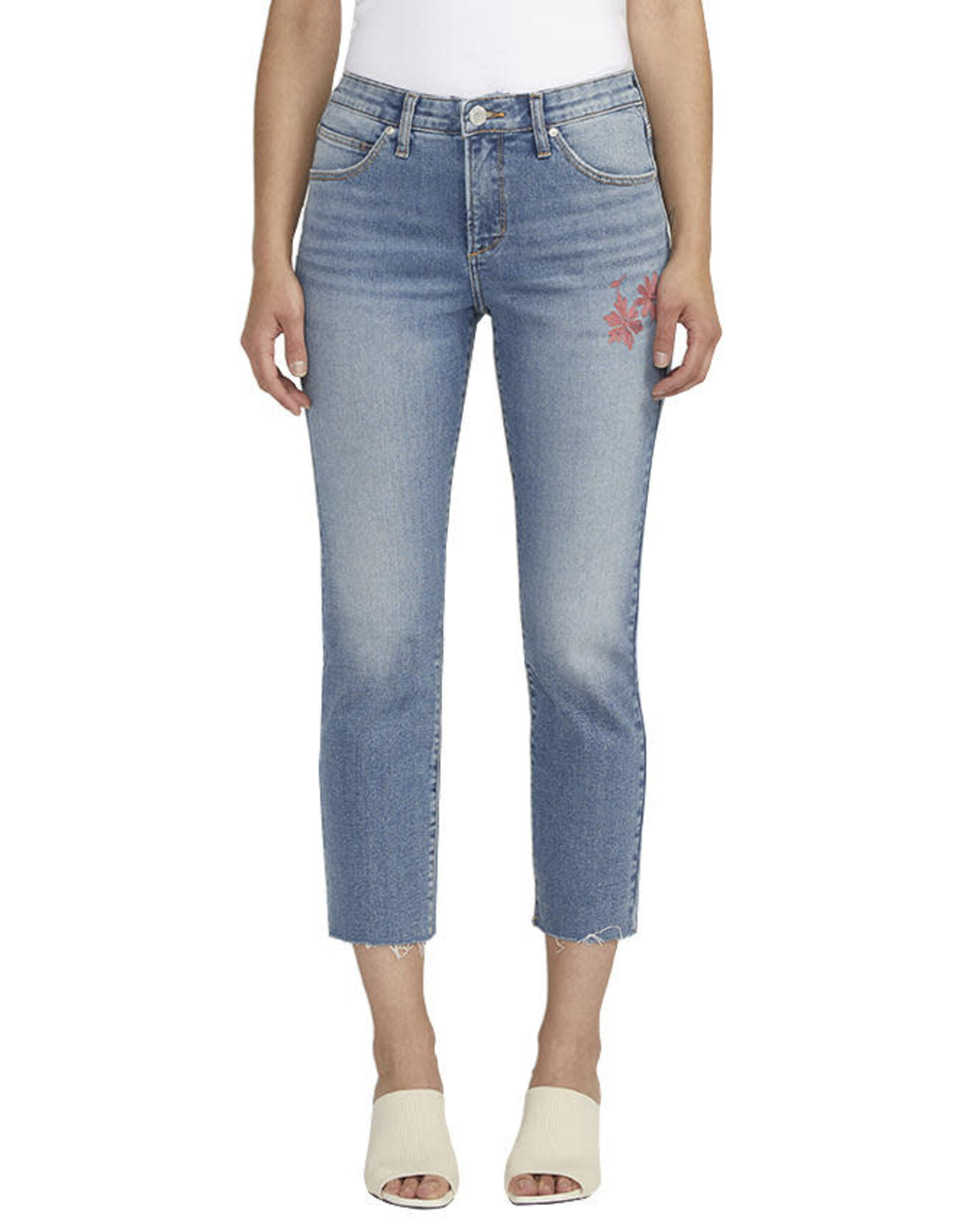 JAG Embroidered Ruby Straight Leg Crop Jean