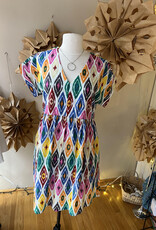 THML Vibrant Patterned V-Neck Dress