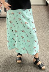 Cut Loose Floral Midi Linen Skirt