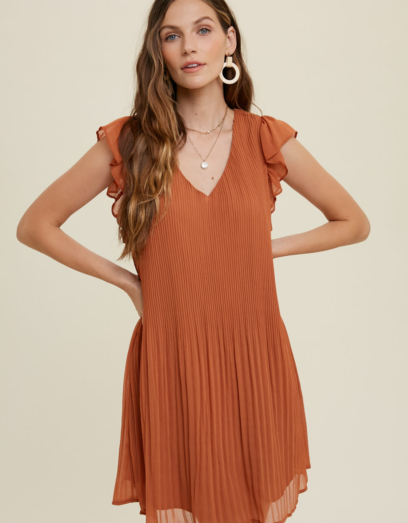 Wishlist Flowy Pleated Mini Dress