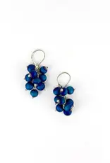 Sea Lily Blue Geode Grape Cluster Earring