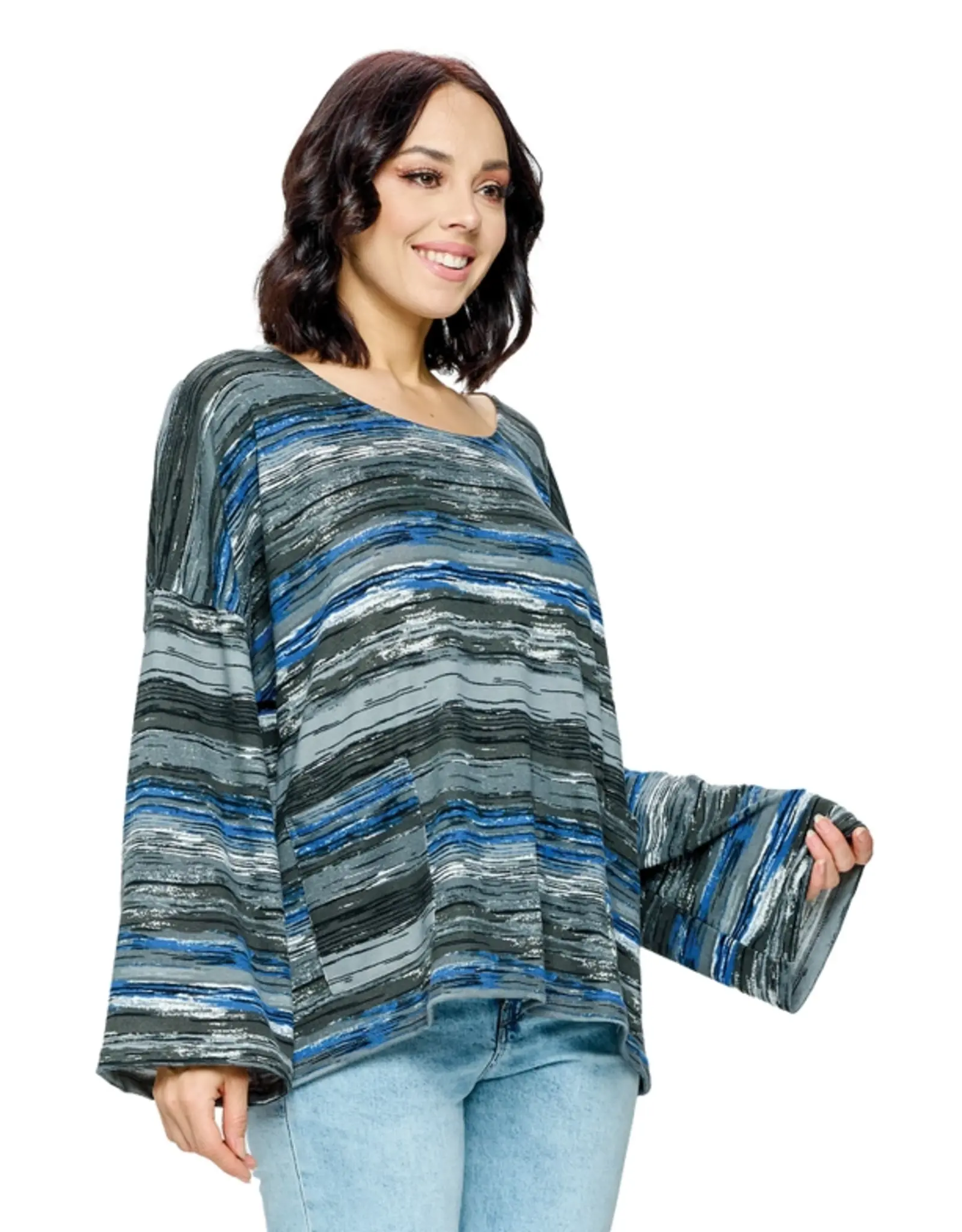 Yak & Yeti Playful Striped Boxy  Top