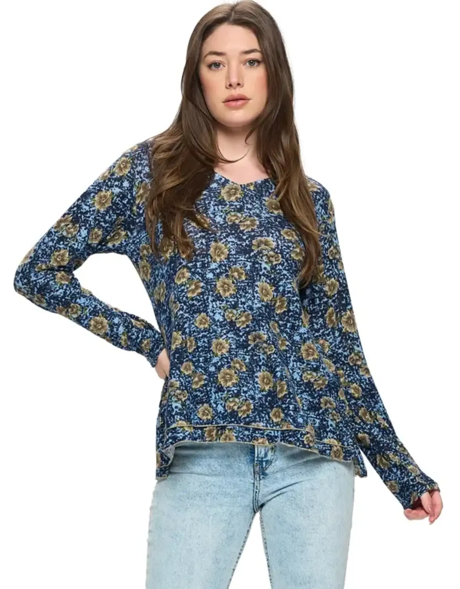 Yak & Yeti Soft Boho Floral Sweater