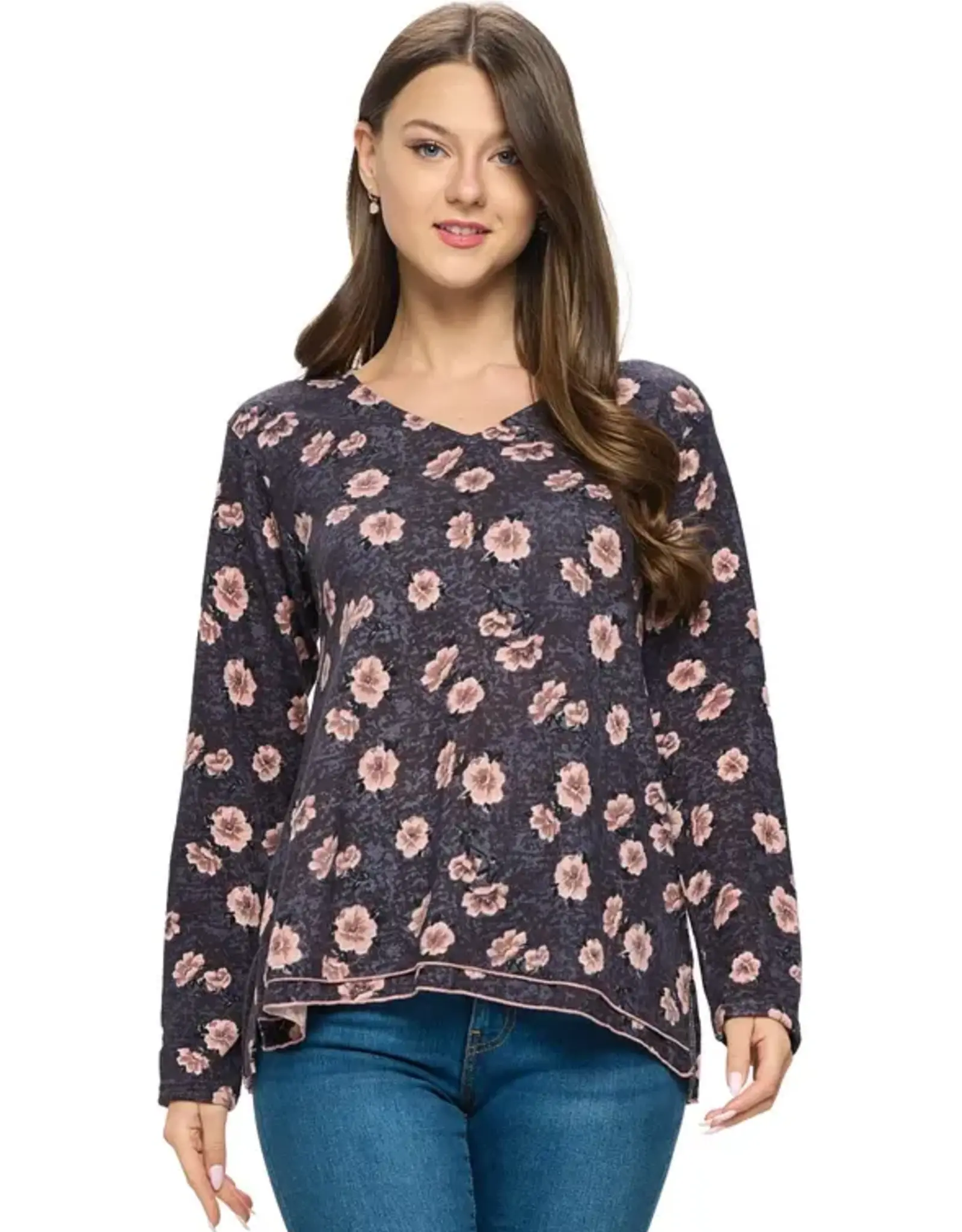 Yak & Yeti Soft Boho Floral Sweater