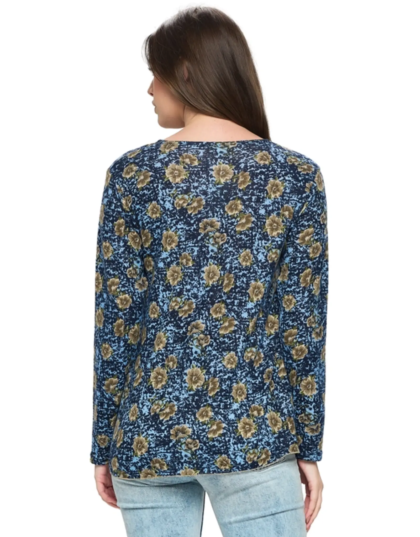 Yak & Yeti Soft Boho Floral Sweater