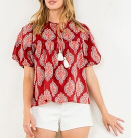 THML Burgundy Medallion Tassel Top