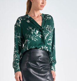 Elan International Floral Printed Button-Up Blouse