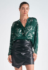 Elan International Floral Printed Button-Up Blouse