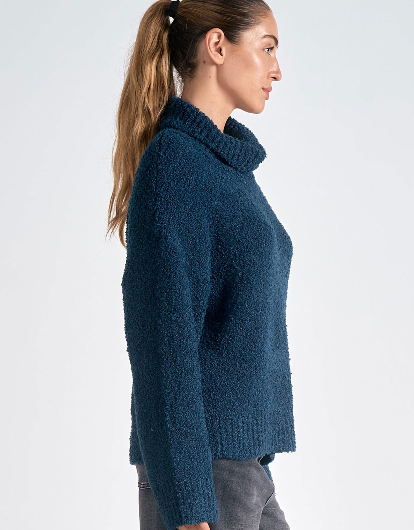 Elan International Textured Turtleneck Sweater