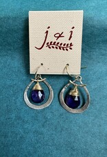 J&I Gold Wrapped Amethyst Earring