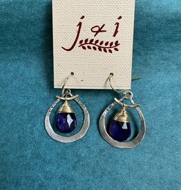 J&I Gold Wrapped Amethyst Earring