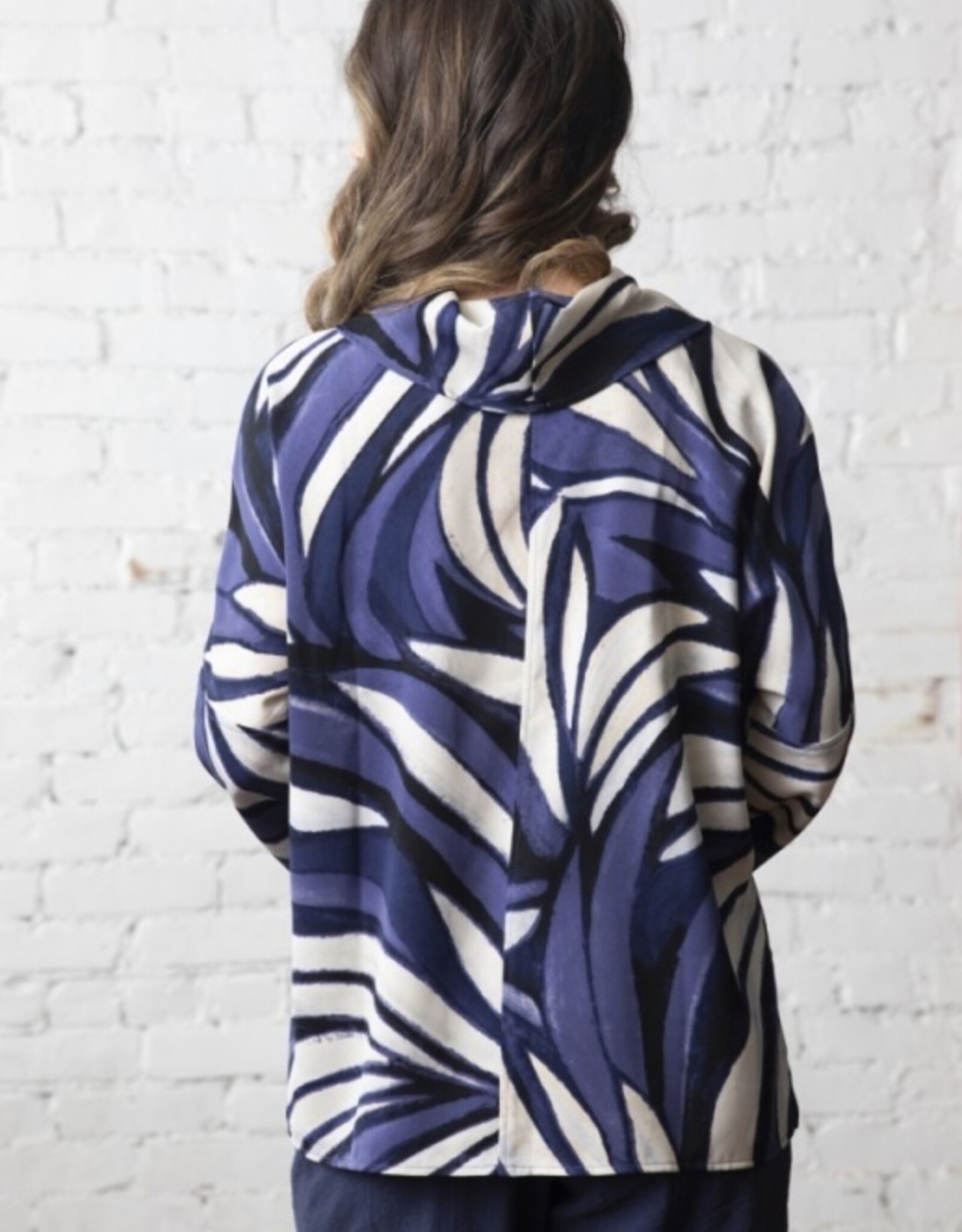 LIV by Habitat Abstract Cowl Neck Pullover