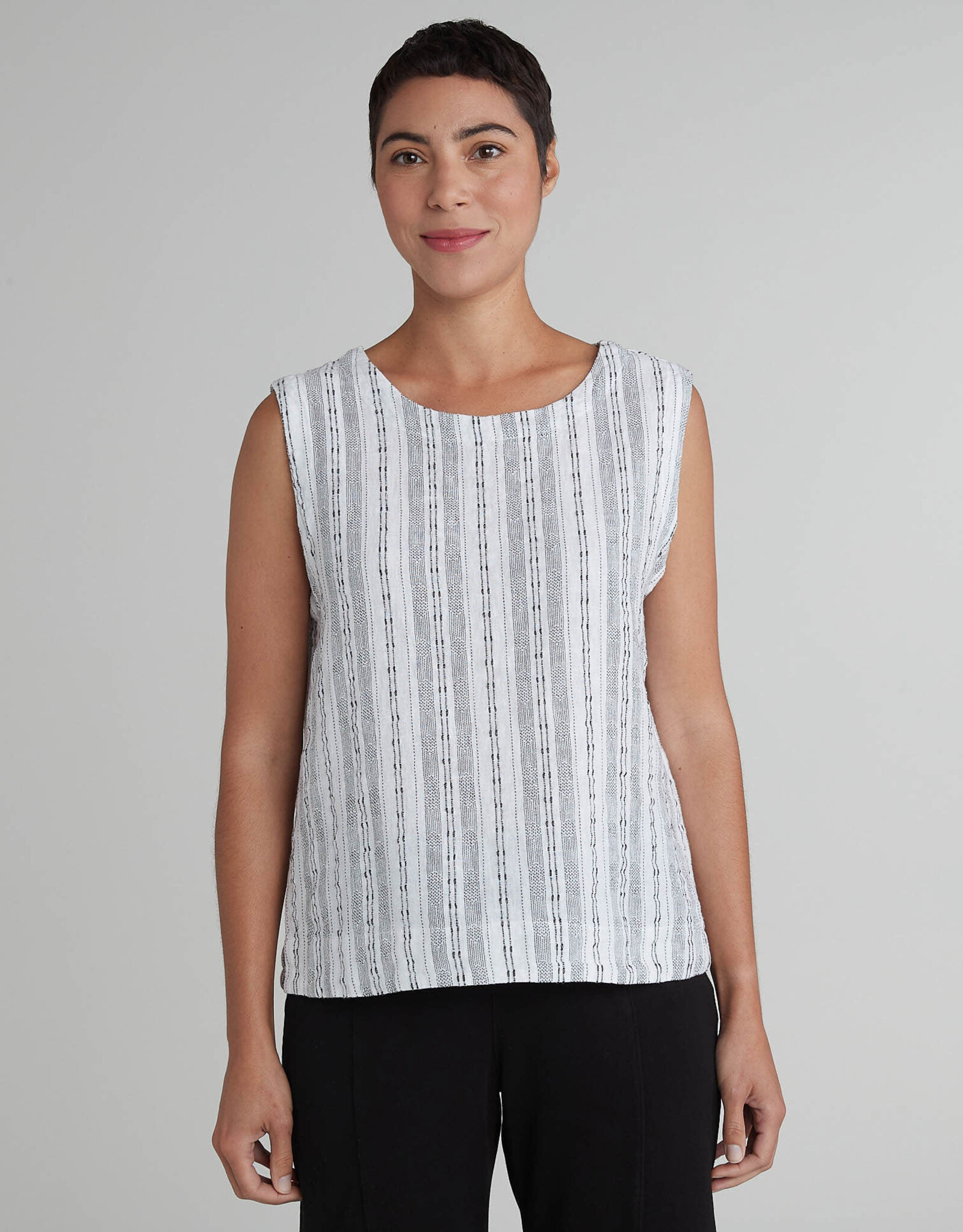 Cut Loose Pinstripe Linen Shell