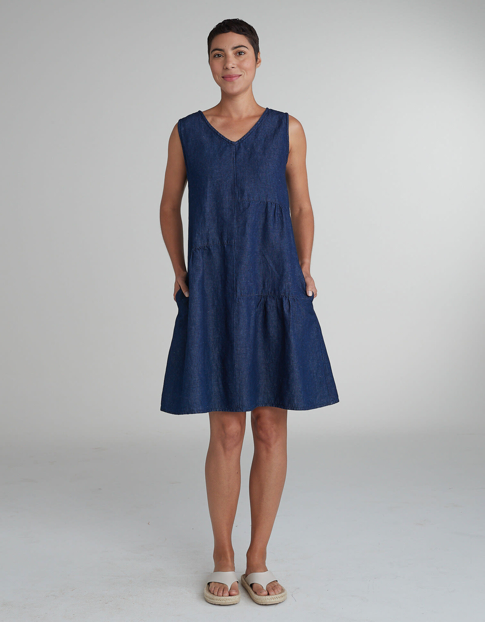 Cut Loose Denim Flax Patch Dress