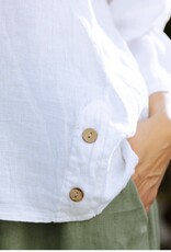 Saga Linen Button Top