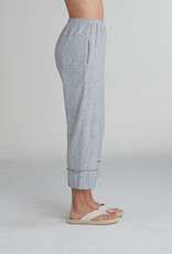 Cut Loose Frayed Cuff Linen Pant