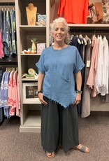 Saga Frayed Asymmetrical Top