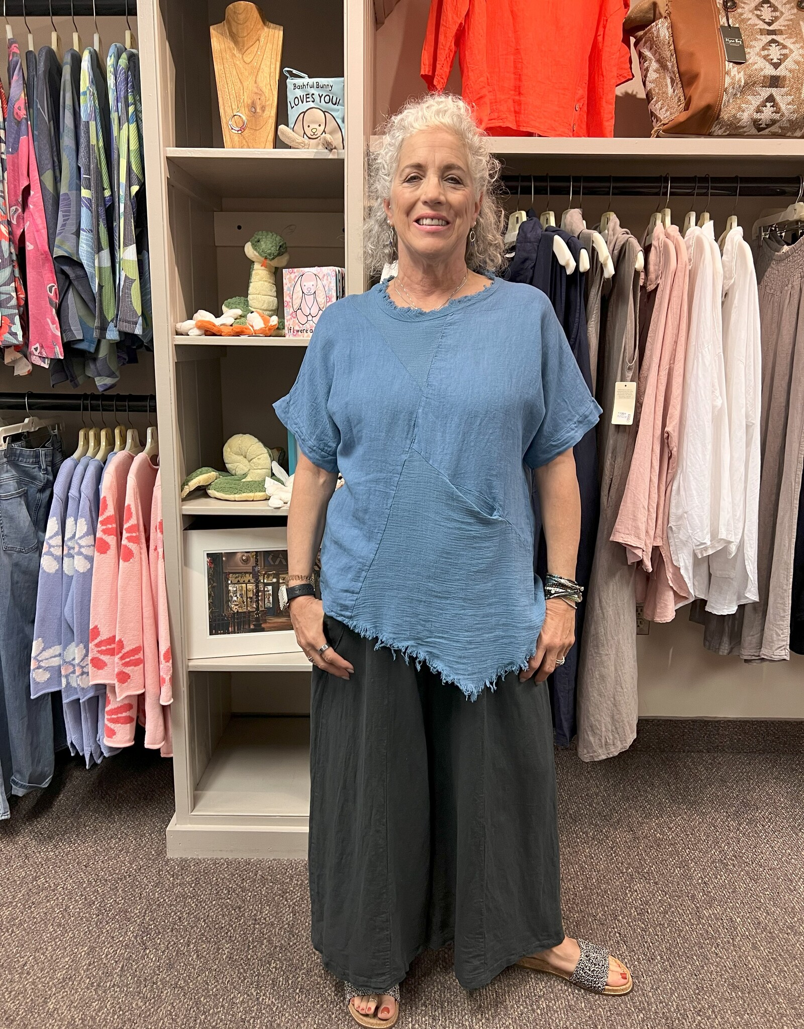 Saga Frayed Asymmetrical Top