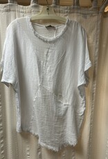 Saga Frayed Asymmetrical Top