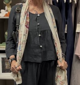 Saga Cropped Ruffle Linen Top