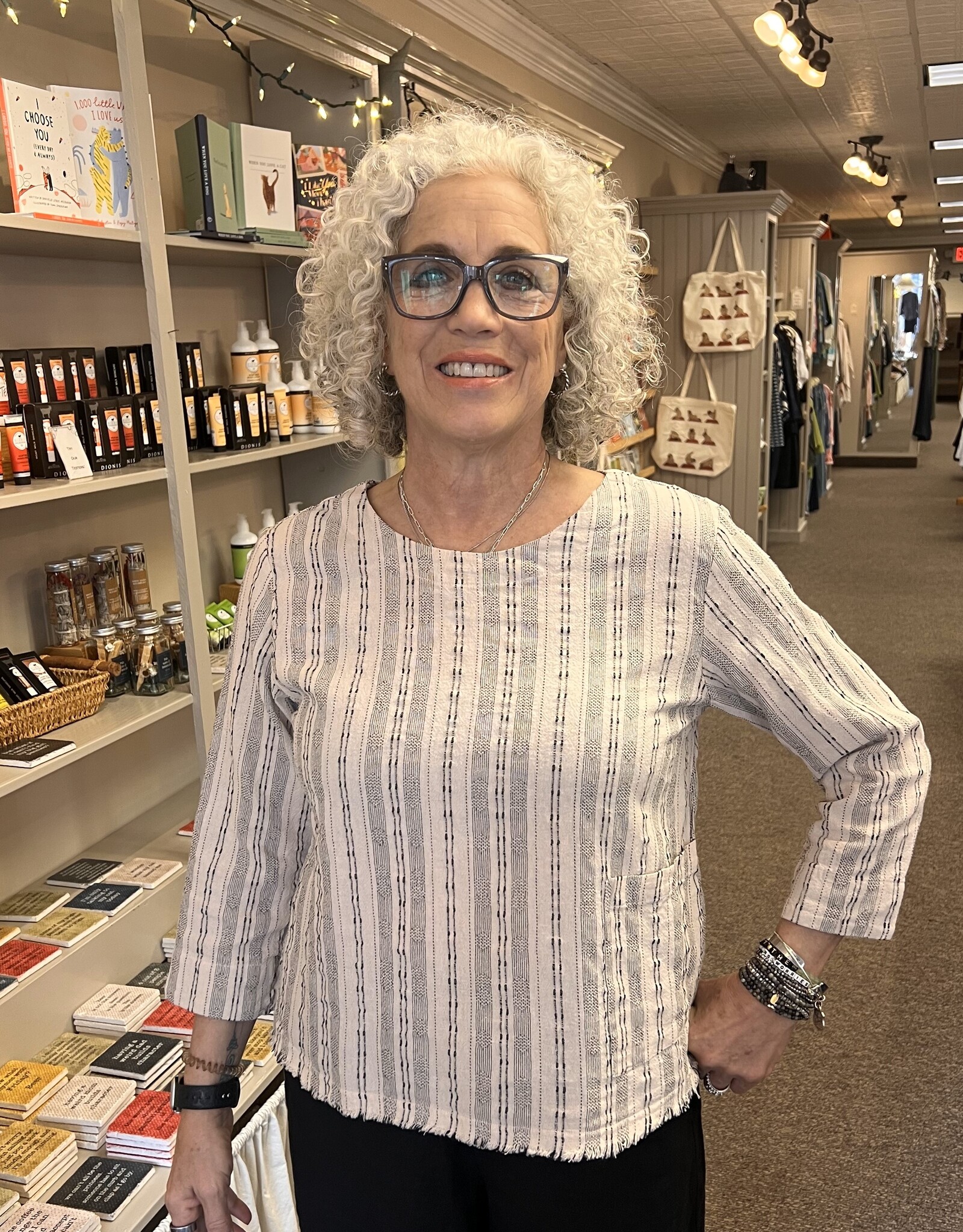 Cut Loose Striped Linen Pocket Top