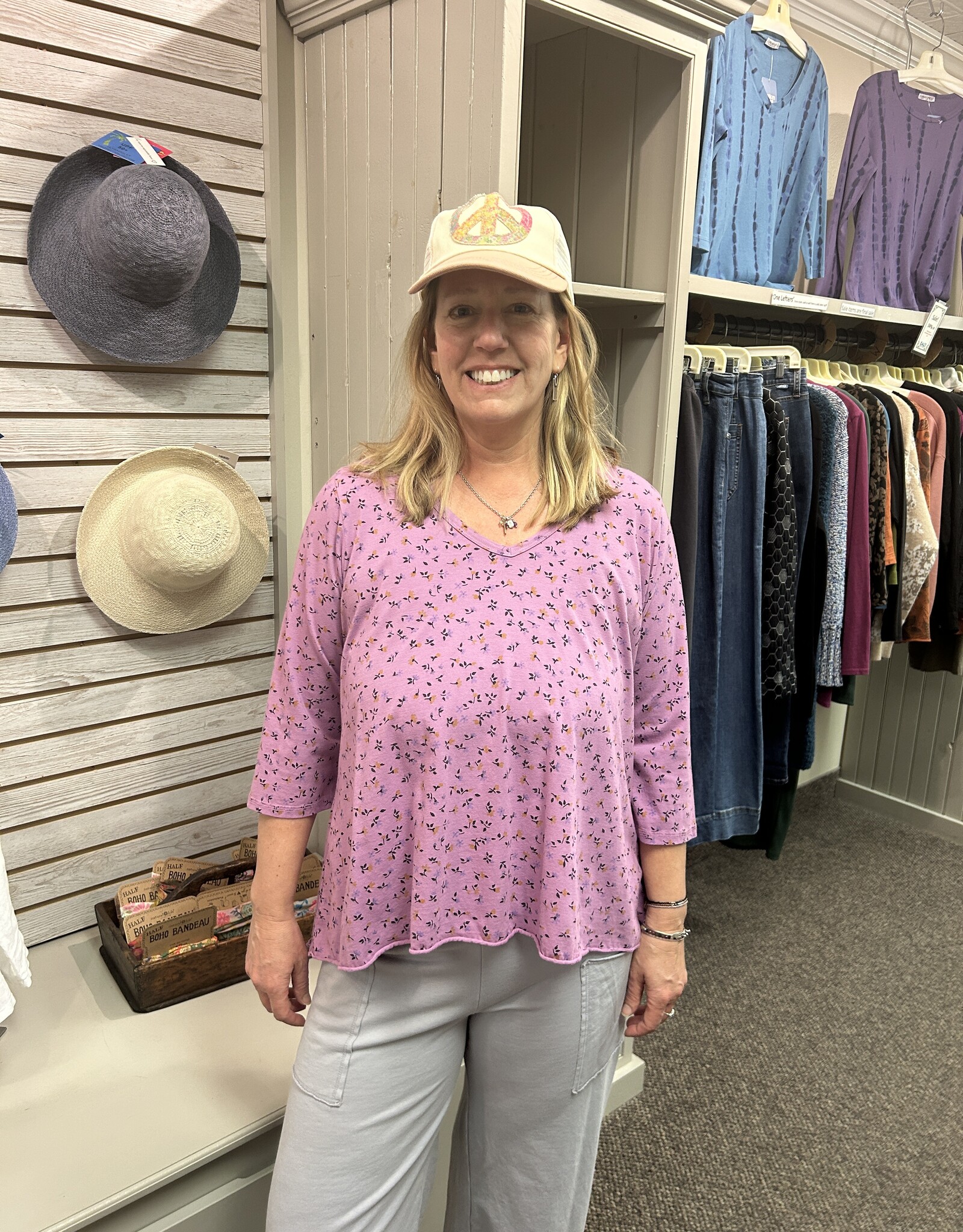 Prairie Cotton, Inc. V-Neck Floral Top