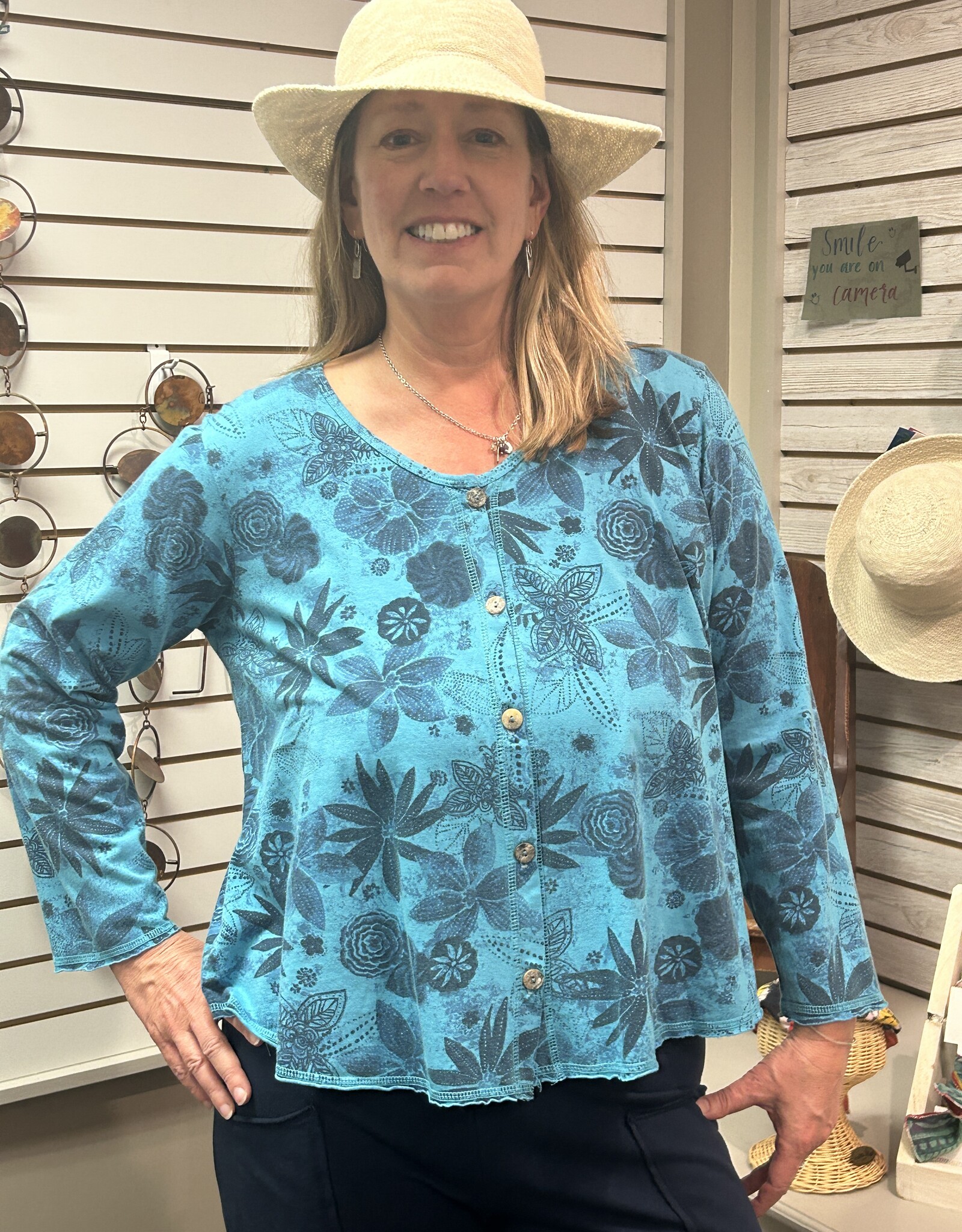 Prairie Cotton, Inc. Printed Button Cardigan