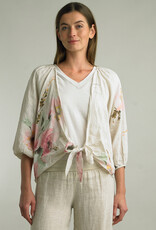 Tempo Paris Linen Floral Wrap Jacket