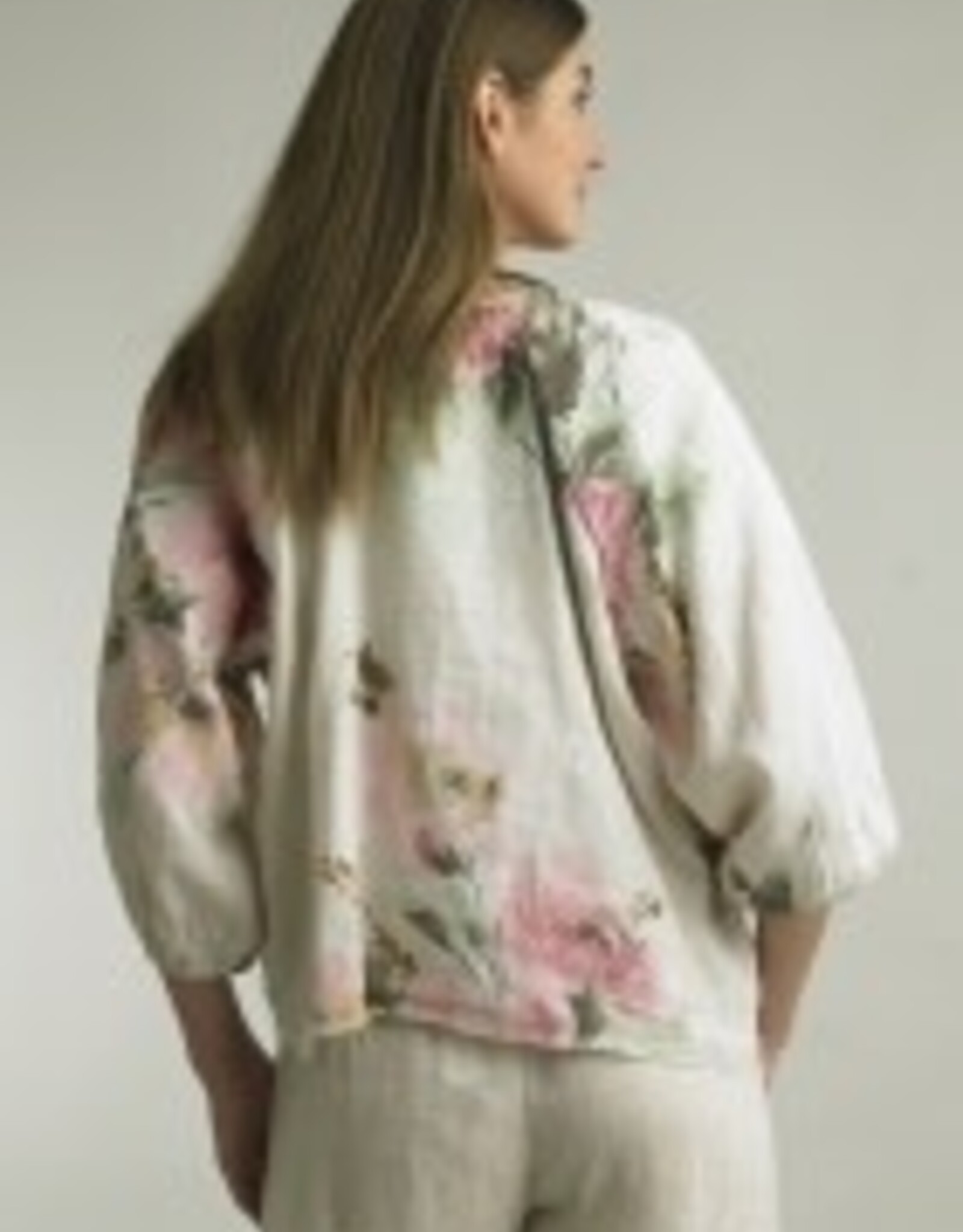 Tempo Paris Linen Floral Wrap Jacket