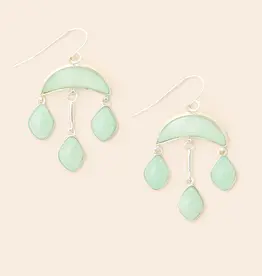 Stone Crescent Drop Earring - Amazonite/Silver Stone Crescent Drop Earring - Amazonite/Silver