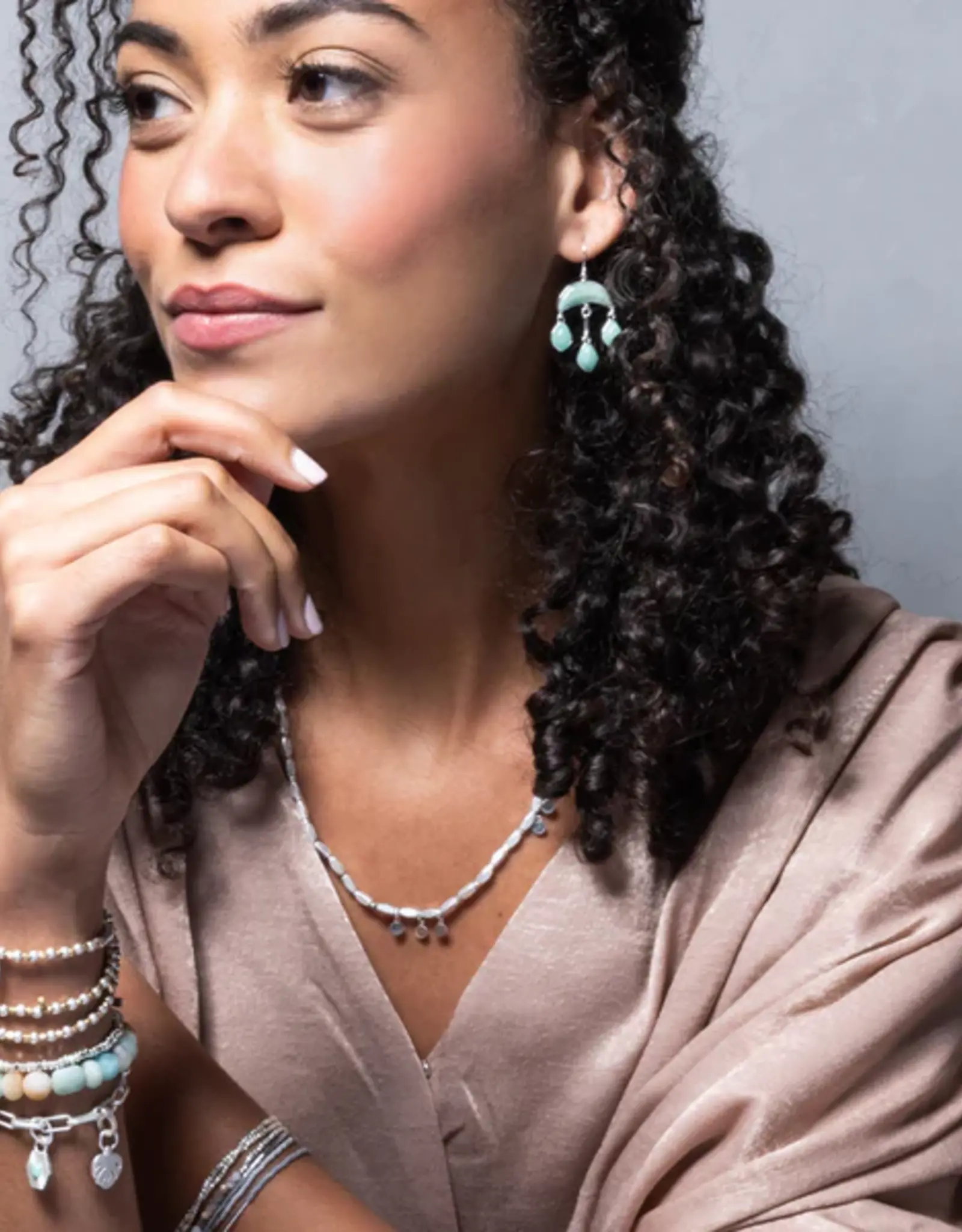 Scout Stone Crescent Drop Earrings