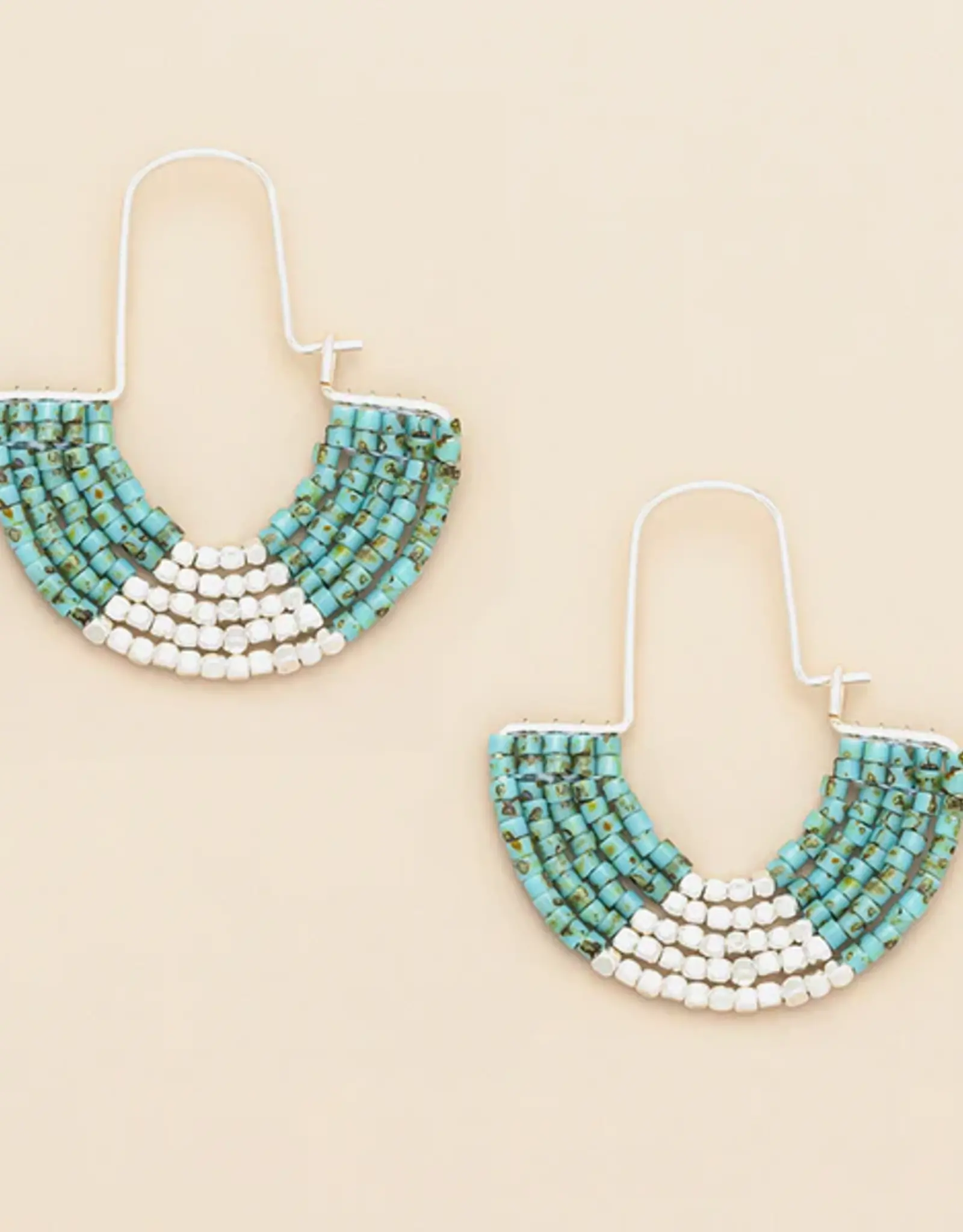 Miyuki U-Hoop Earring - Cream/Gold Miyuki U-Hoop Earring - Cream/Gold