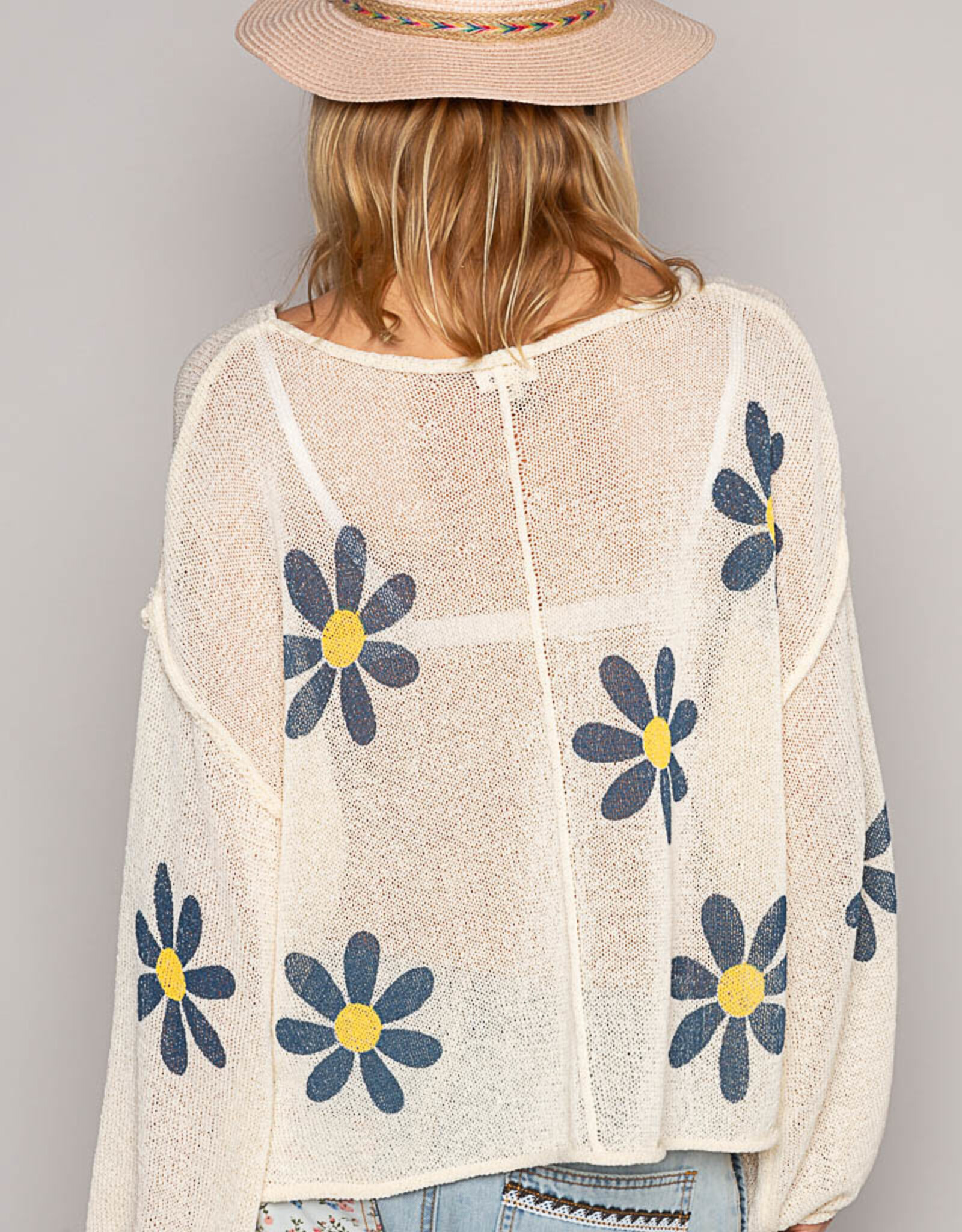 POL Clothing Floral Sweater