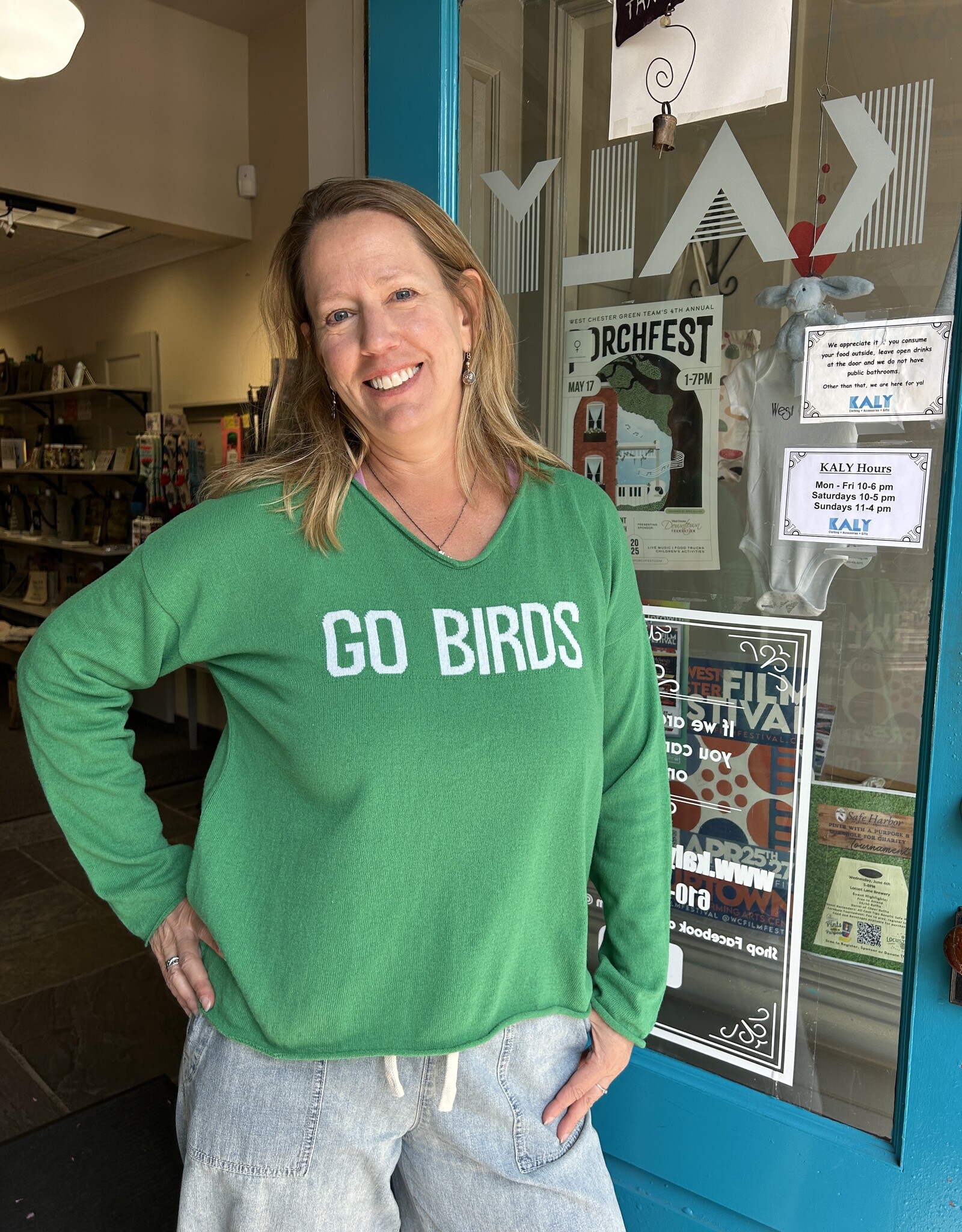 Town Pride Go Birds Vneck Sweater