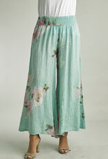 Tempo Paris Floral Linen Wide Leg Pant