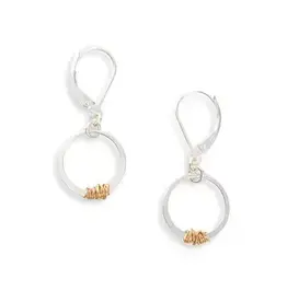 Freshie & Zero Gold Wrapped Silver Circle Earrings