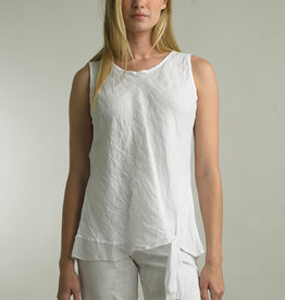 Tempo Paris Sleeveless Linen Tank with Tie